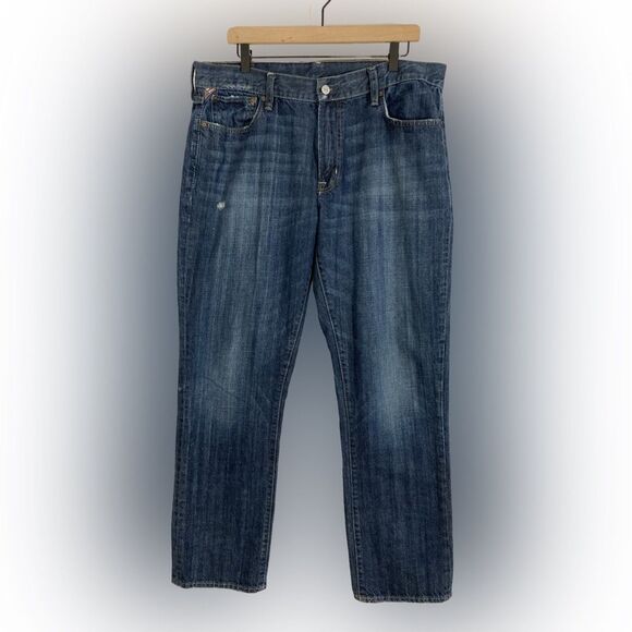 Denim & Supply Ralph Lauren Jeans Mens 36X32 Blue Distressed Denim Slouch Fit